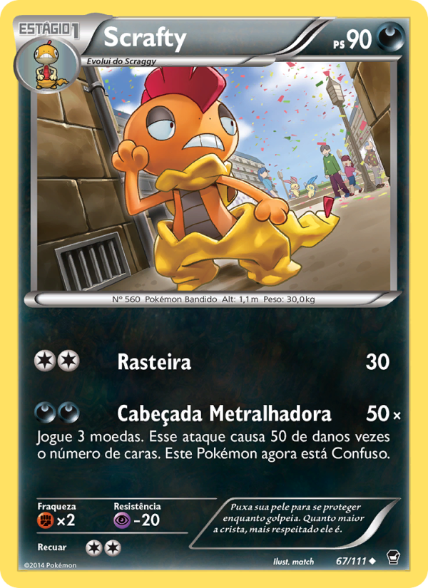 Scrafty 67 — Punhos Furiosos (Portuguese Pokémon TCG card)