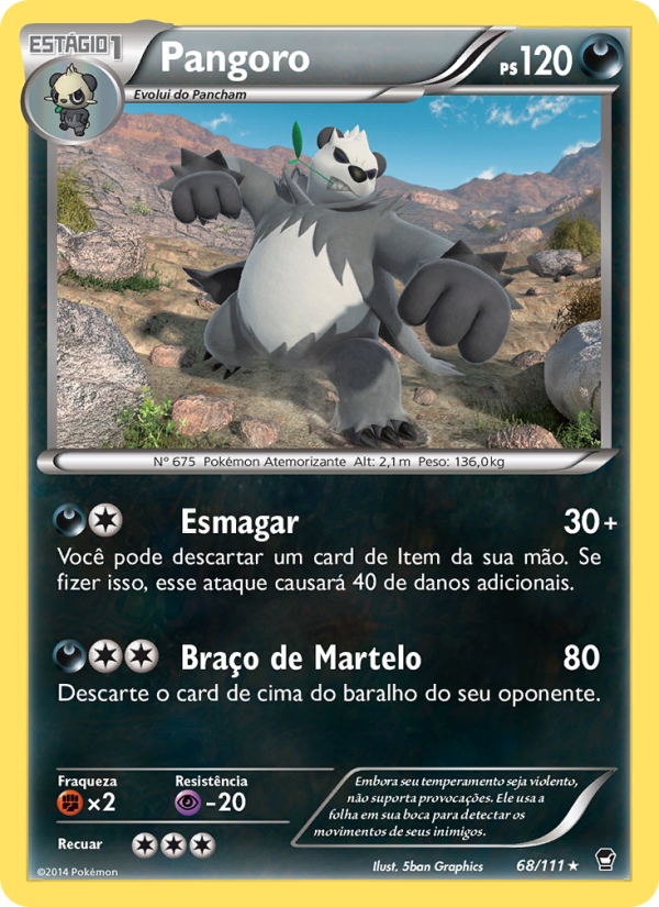 Pangoro 68 — Punhos Furiosos (Portuguese Pokémon TCG card)