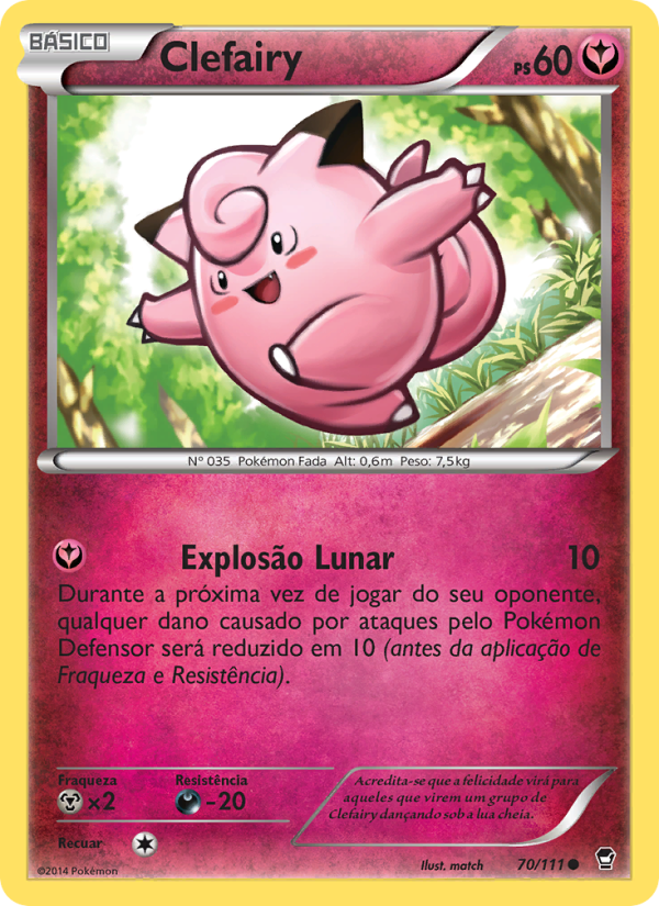 Clefairy 70 — Punhos Furiosos (Portuguese Pokémon TCG card)