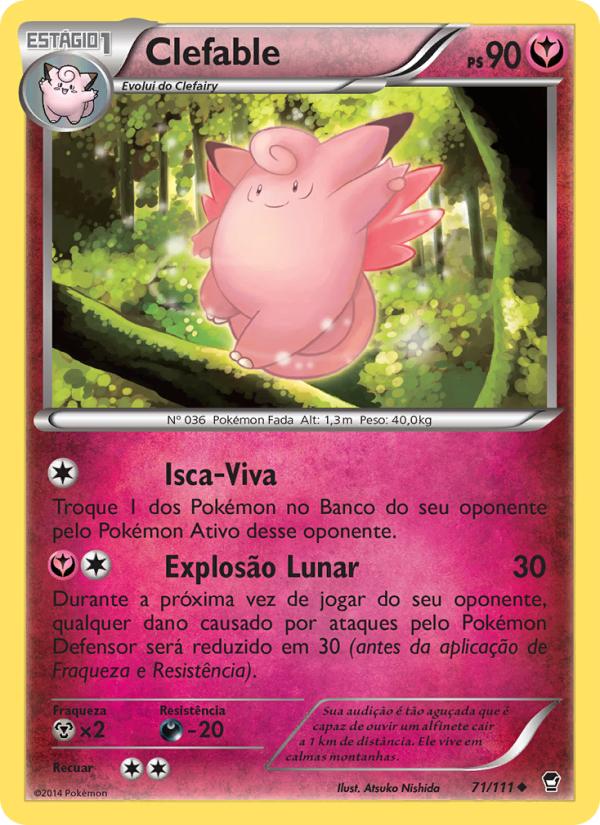 Clefable 71 — Punhos Furiosos (Portuguese Pokémon TCG card)