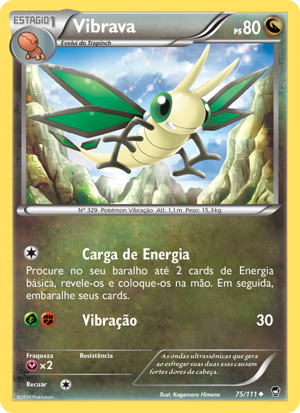 Vibrava 75 — Punhos Furiosos (Portuguese Pokémon TCG card)