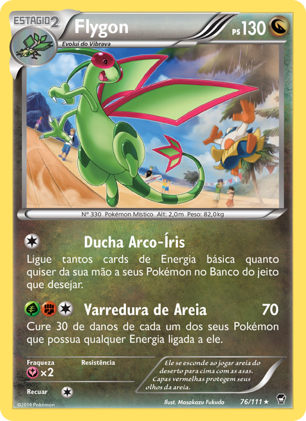 Flygon 76 — Furious Fists (Portuguese Pokémon TCG card)