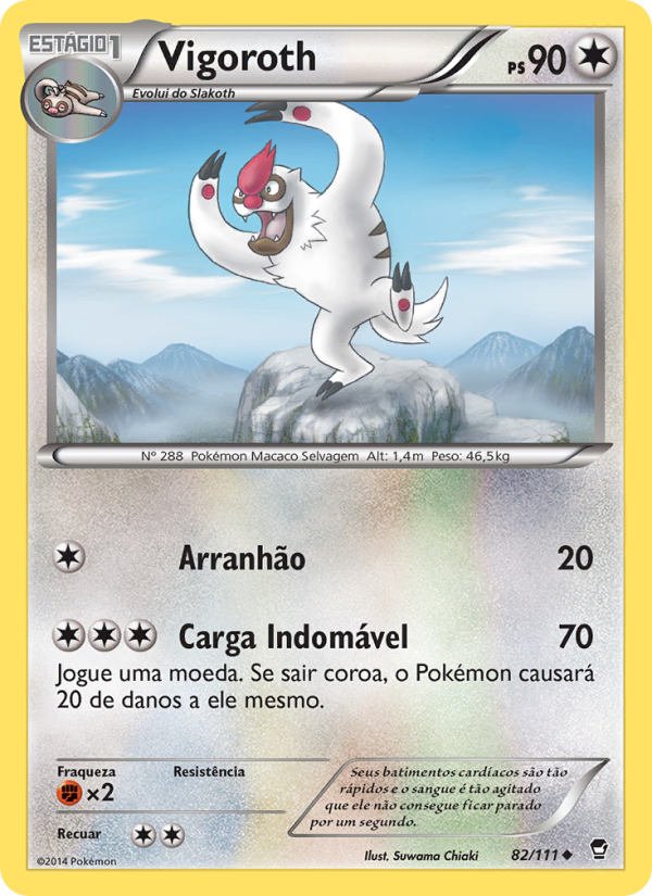 Vigoroth 82 — Furious Fists (Portuguese Pokémon TCG card)