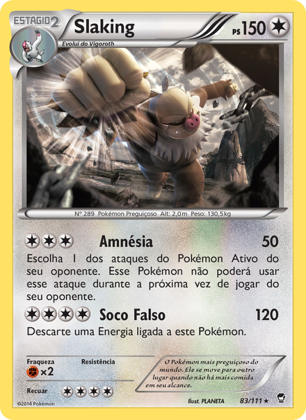 Slaking 83 — Punhos Furiosos (Portuguese Pokémon TCG card)