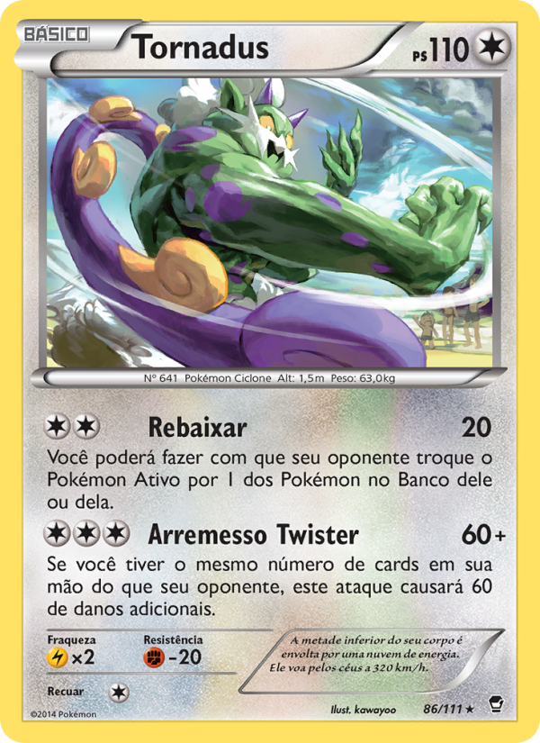 Tornadus 86 — Punhos Furiosos (Portuguese Pokémon TCG card)