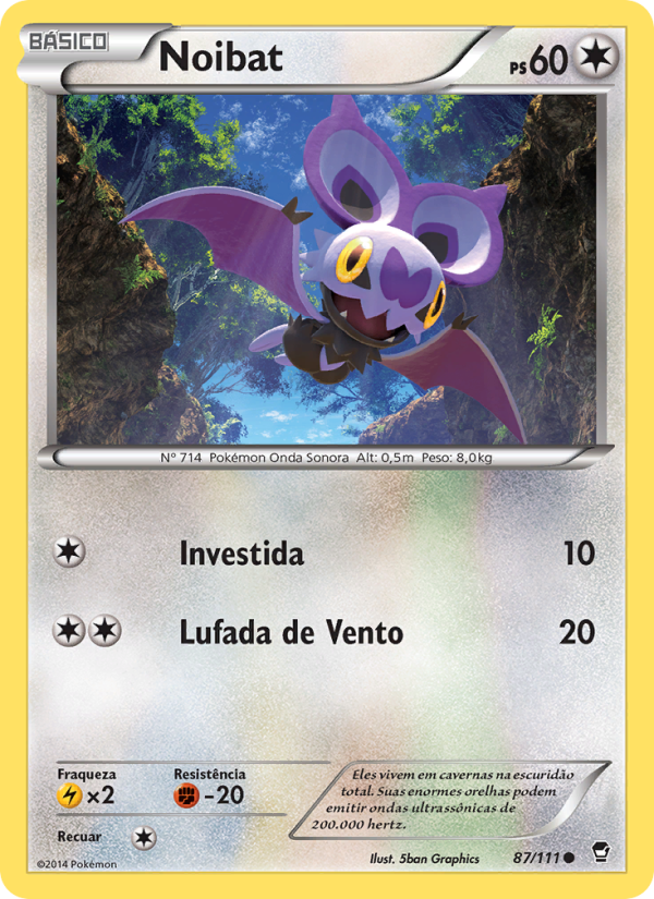 Noibat 87 — Punhos Furiosos (Portuguese Pokémon TCG card)