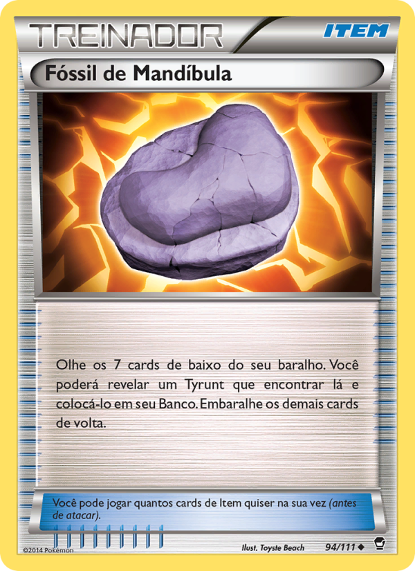 Fóssil de Mandíbula 94 — Punhos Furiosos (Portuguese Pokémon TCG card)