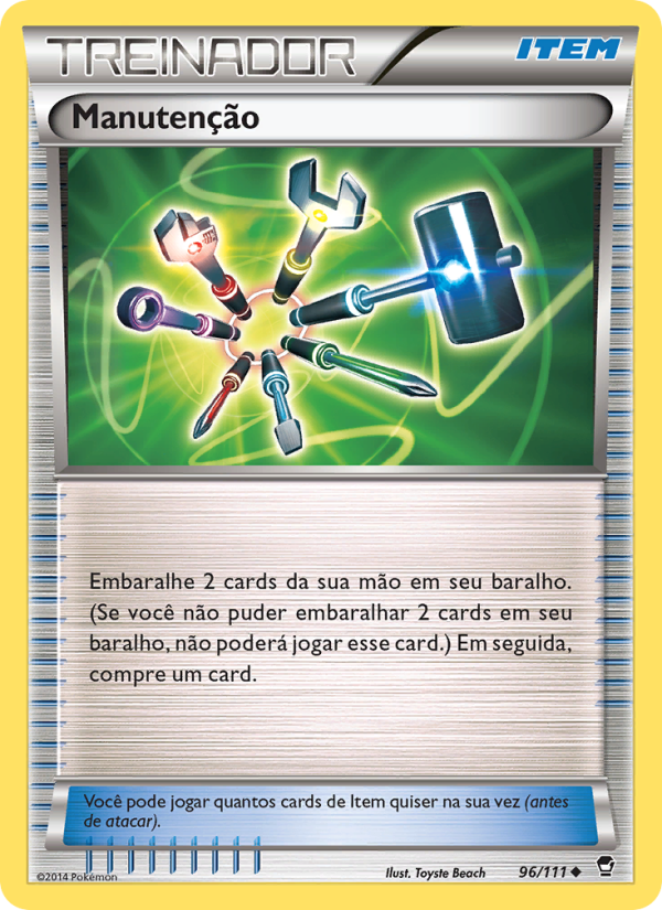 Manutenção 96 — Punhos Furiosos (Portuguese Pokémon TCG card)