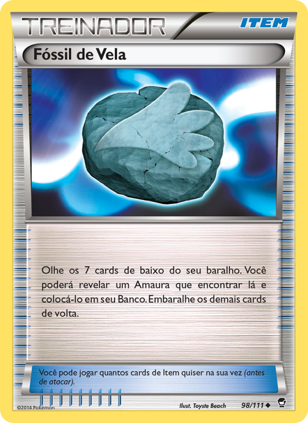 Fóssil de Vela 98 — Punhos Furiosos (Portuguese Pokémon TCG card)