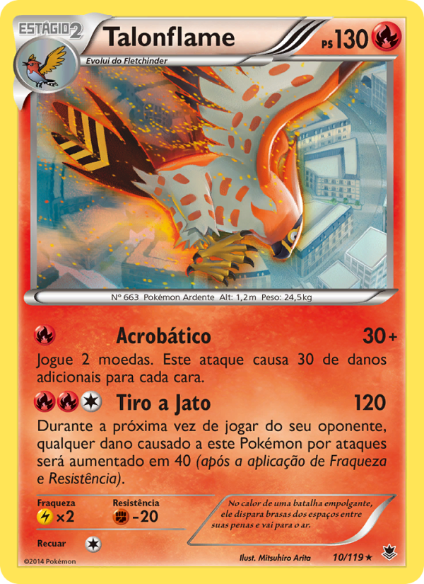 Talonflame 10 — Phantom Forces (Portuguese Pokémon TCG card)