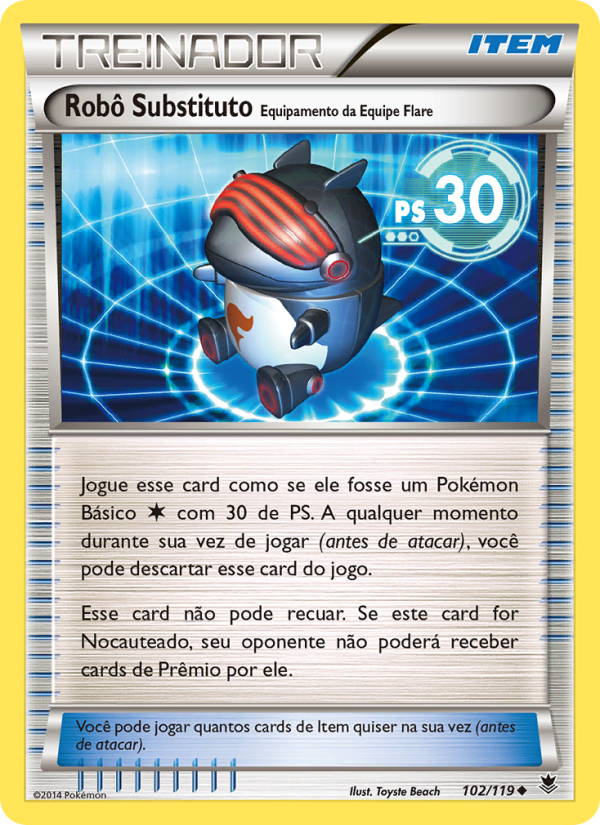 Robô Substituto – Equipamento da Equipe Flare 102 — Força Fantasma (Portuguese Pokémon TCG card)