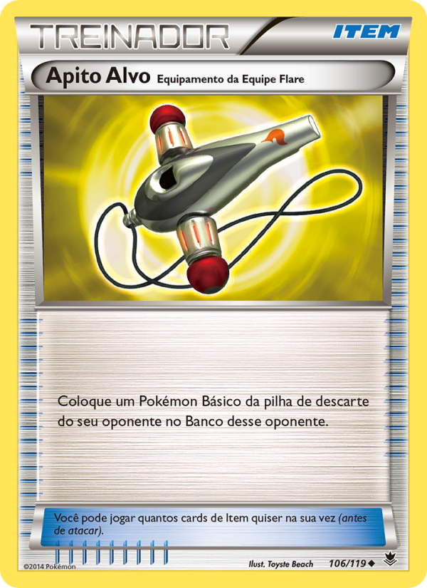 Apito Alvo – Equipamento da Equipe Flare 106 — Força Fantasma (Portuguese Pokémon TCG card)