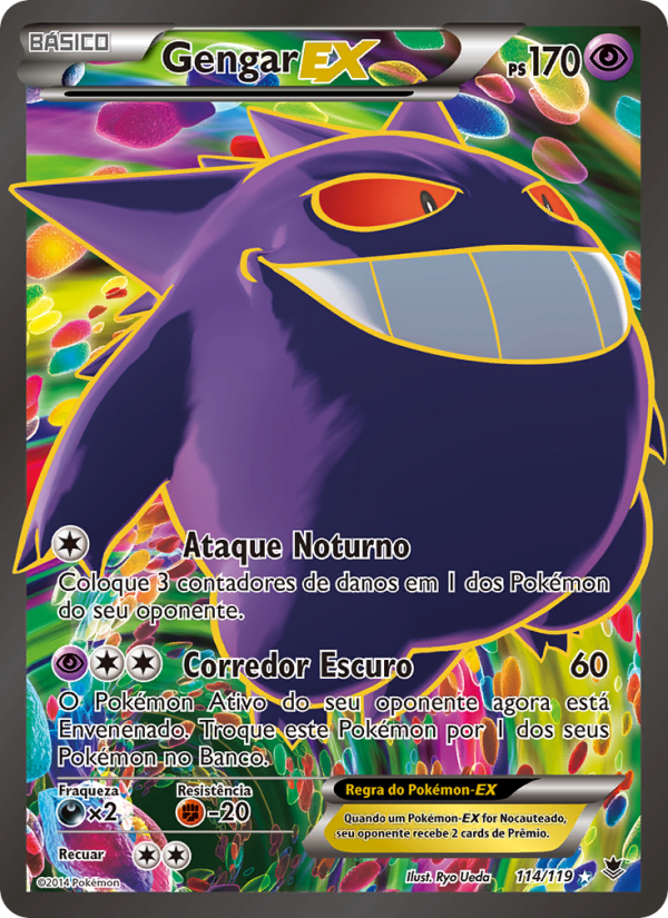 Gengar EX 114 — Força Fantasma (Portuguese Pokémon TCG card)