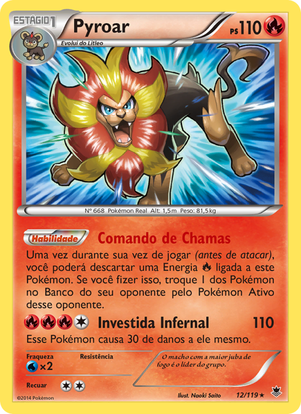 Pyroar 12 — Phantom Forces (Portuguese Pokémon TCG card)