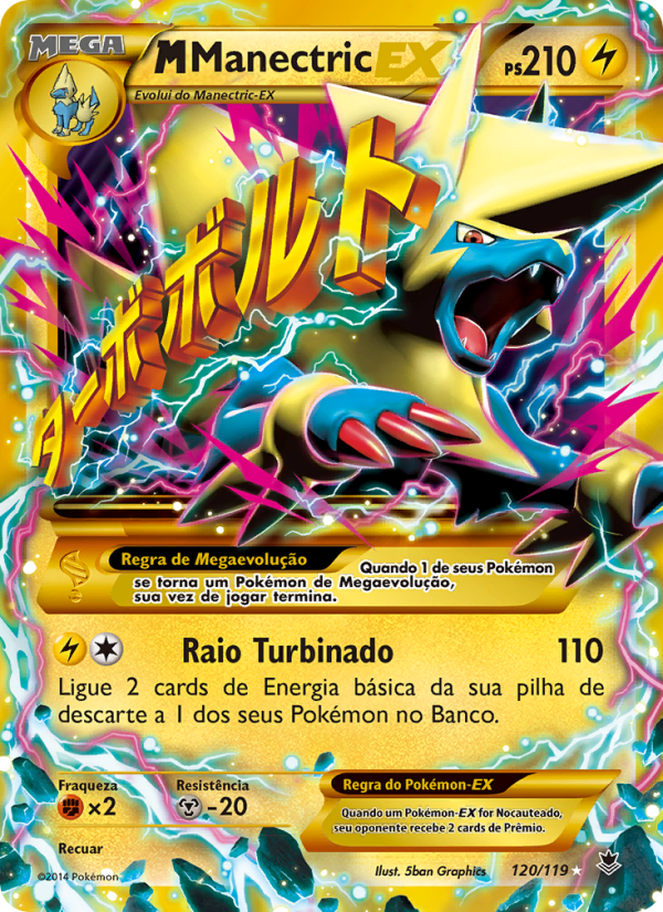 M-Manectric EX 120 — Força Fantasma (Portuguese Pokémon TCG card)