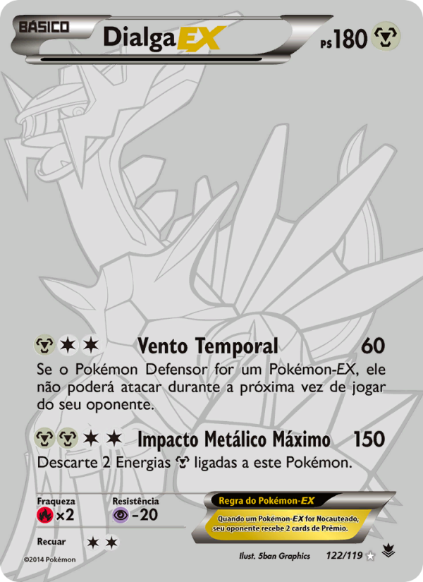 Dialga EX 122 — Força Fantasma (Portuguese Pokémon TCG card)