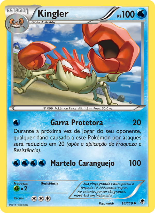 Kingler 14 — Phantom Forces (Portuguese Pokémon TCG card)