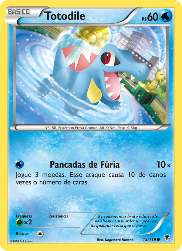 Totodile 15 — Phantom Forces (Portuguese Pokémon TCG card)