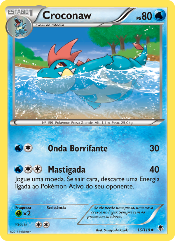 Croconaw 16 — Phantom Forces (Portuguese Pokémon TCG card)