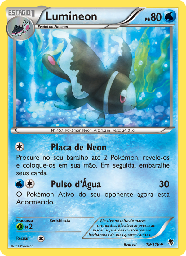 Lumineon 19 — Força Fantasma (Portuguese Pokémon TCG card)