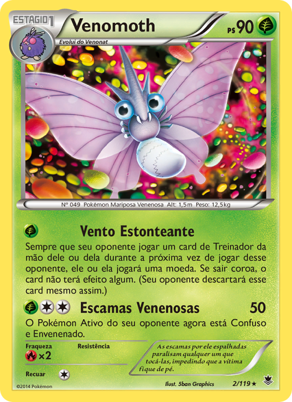 Venomoth 2 — Força Fantasma (Portuguese Pokémon TCG card)