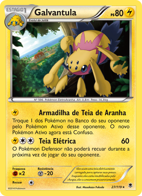 Galvantula 27 — Força Fantasma (Portuguese Pokémon TCG card)