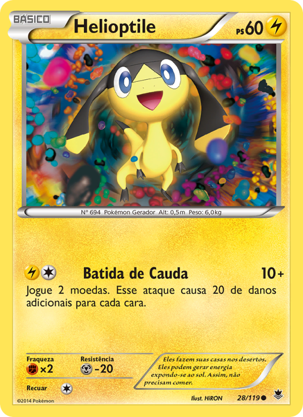 Helioptile 28 — Força Fantasma (Portuguese Pokémon TCG card)