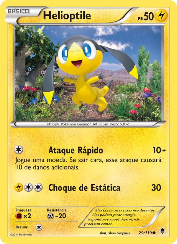 Helioptile 29 — Força Fantasma (Portuguese Pokémon TCG card)