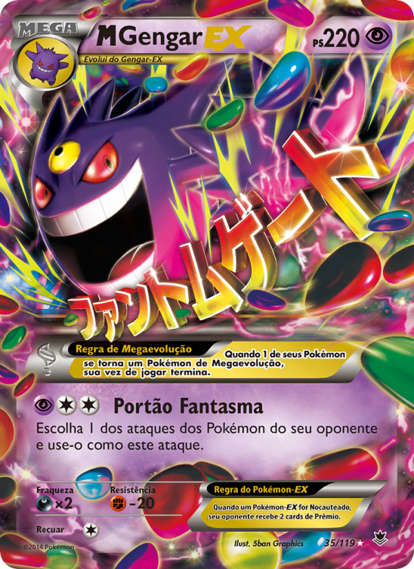 M-Gengar EX 35 — Força Fantasma (Portuguese Pokémon TCG card)