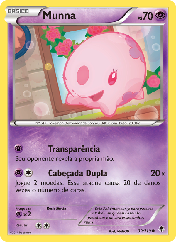 Munna 39 — Força Fantasma (Portuguese Pokémon TCG card)
