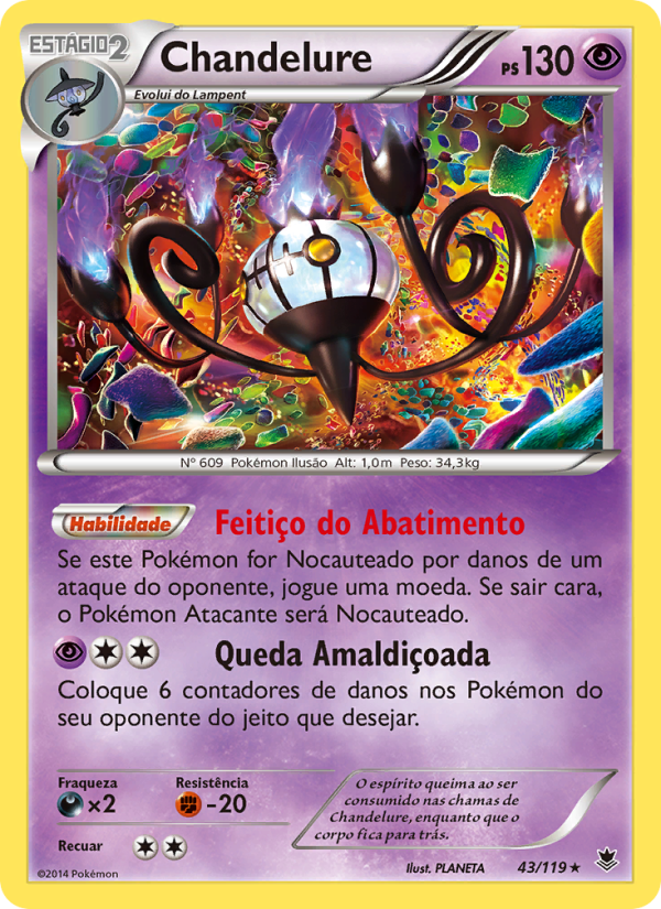 Chandelure 43 — Força Fantasma (Portuguese Pokémon TCG card)