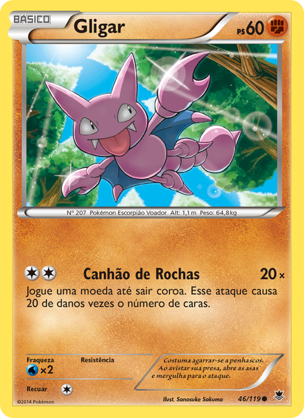 Gligar 46 — Força Fantasma (Portuguese Pokémon TCG card)