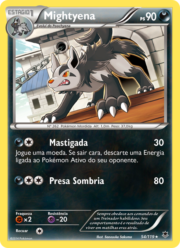 Mightyena 54 — Força Fantasma (Portuguese Pokémon TCG card)