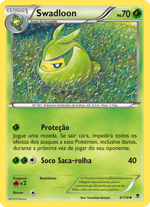 Swadloon 6 — Força Fantasma (Portuguese Pokémon TCG card)