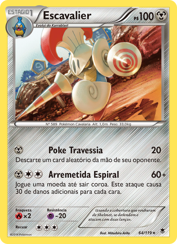 Escavalier 64 — Força Fantasma (Portuguese Pokémon TCG card)