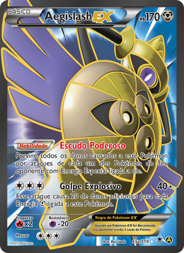 Aegislash EX 65a — Força Fantasma (Portuguese Pokémon TCG card)
