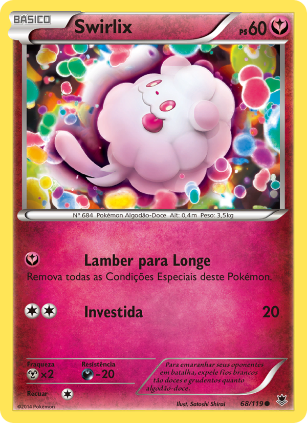 Swirlix 68 — Força Fantasma (Portuguese Pokémon TCG card)