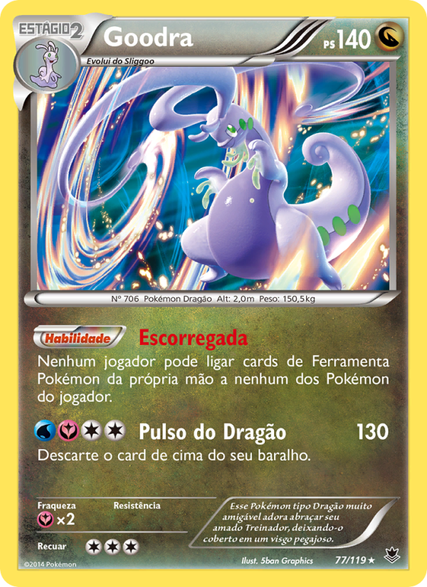Goodra 77 — Força Fantasma (Portuguese Pokémon TCG card)