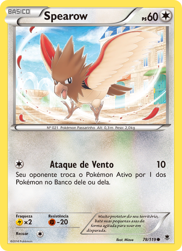 Spearow 78 — Força Fantasma (Portuguese Pokémon TCG card)