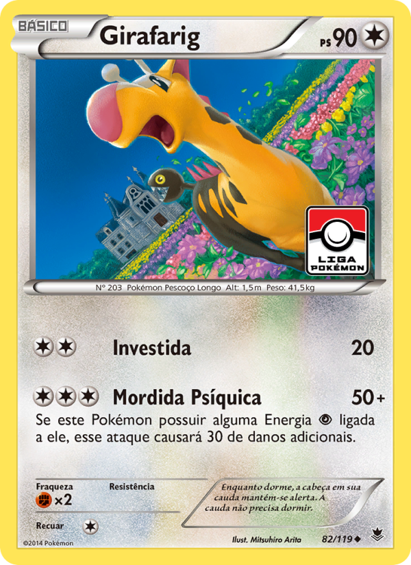 Girafarig 82 — Força Fantasma (Portuguese Pokémon TCG card)
