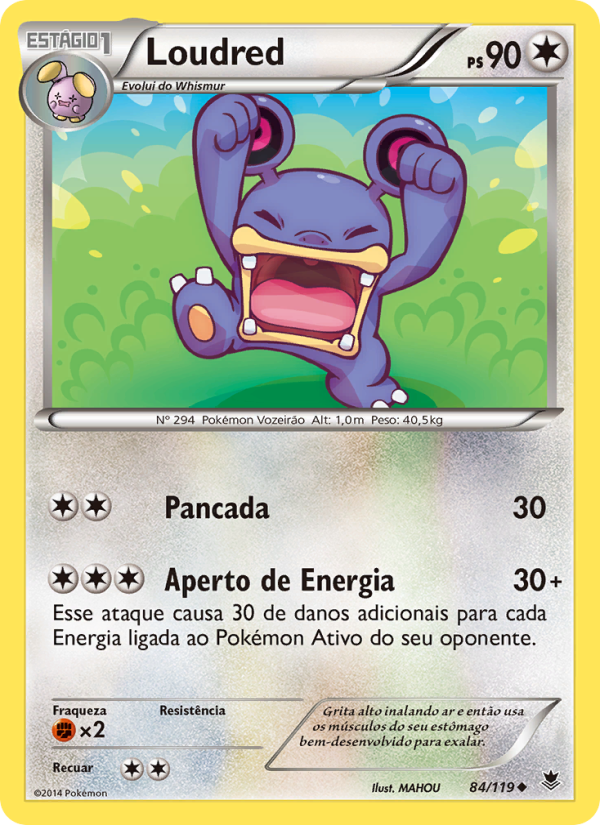 Loudred 84 — Força Fantasma (Portuguese Pokémon TCG card)