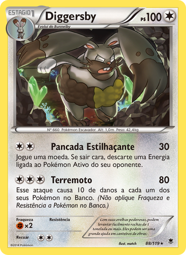 Diggersby 88 — Força Fantasma (Portuguese Pokémon TCG card)