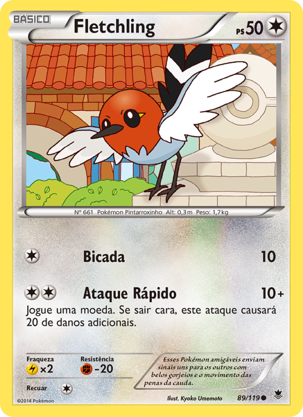 Fletchling 89 — Força Fantasma (Portuguese Pokémon TCG card)