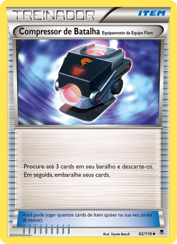 Compressor de Batalha – Equipamento da Equipe Flare 92 — Força Fantasma (Portuguese Pokémon TCG card)