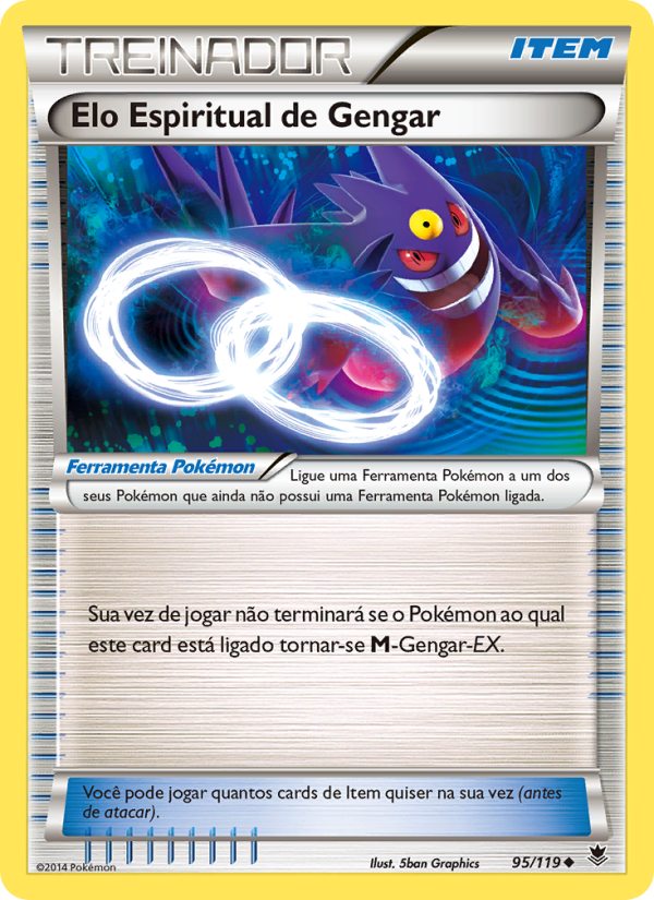 Elo Espiritual de Gengar 95 — Força Fantasma (Portuguese Pokémon TCG card)