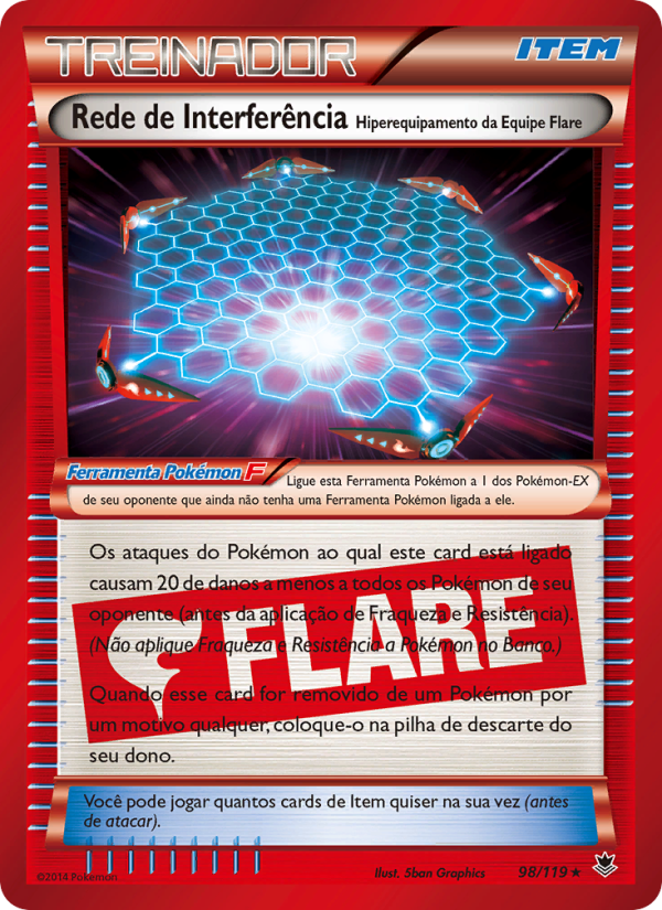 Rede de Interferência – Hiperequipamento da Equipe Flare 98 — Força Fantasma (Portuguese Pokémon TCG card)