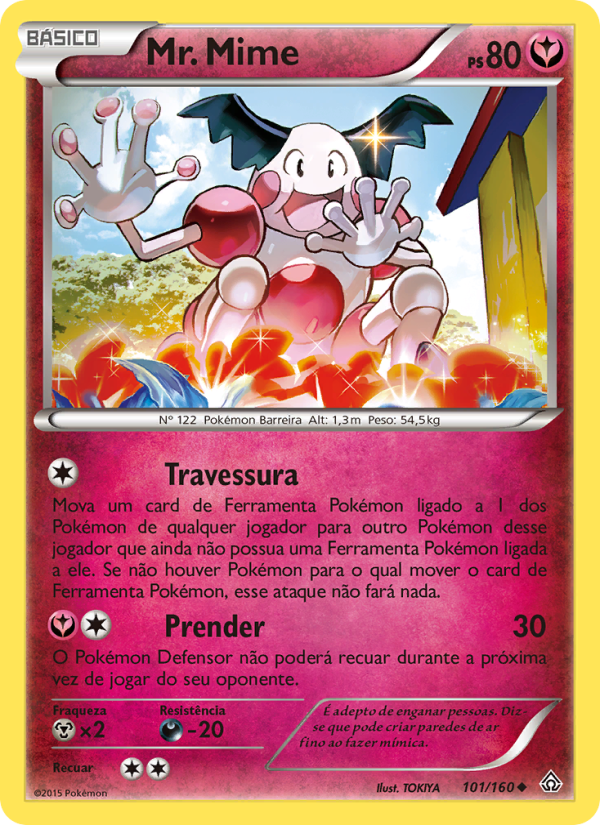Mr. Mime 101 — Conflito Primitivo (Portuguese Pokémon TCG card)