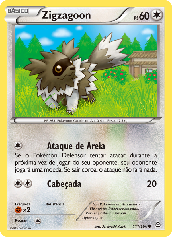 Zigzagoon 111 — Conflito Primitivo (Portuguese Pokémon TCG card)