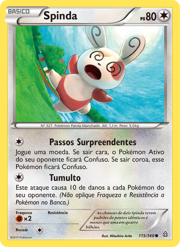 Spinda 115 — Conflito Primitivo (Portuguese Pokémon TCG card)