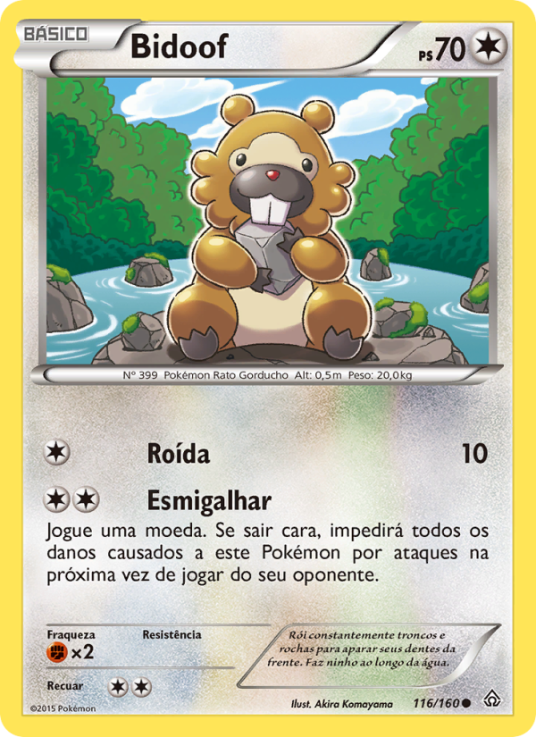 Bidoof 116 — Conflito Primitivo (Portuguese Pokémon TCG card)